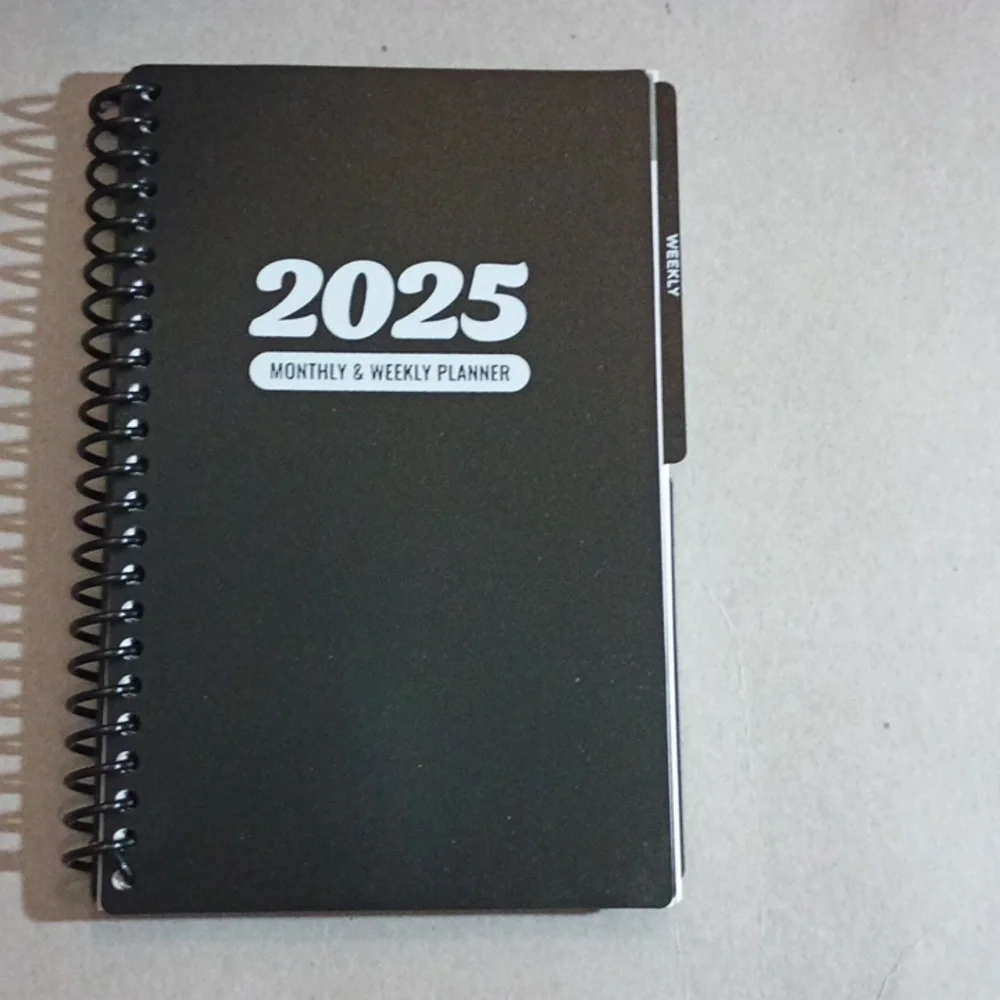 Black 2025 Monthly & Weekly Planner